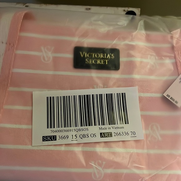 Victoria’s Secret Stripe Pink Tote - Picture 2 of 4